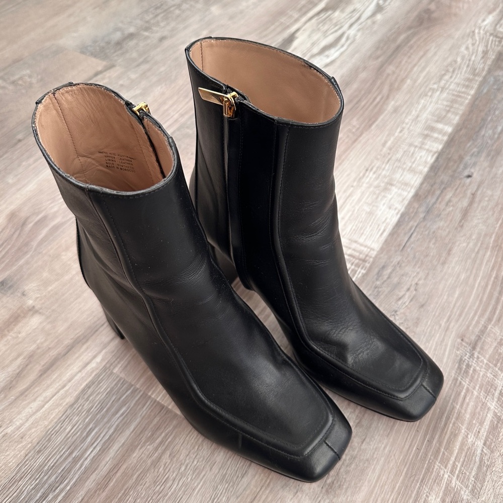 J Crew Italian leather black boots